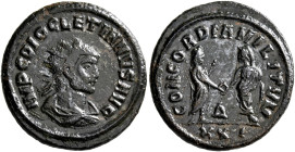 Diocletian, 284-305. Antoninianus (Bronze, 21 mm, 4.08 g, 6 h), Cyzicus, 286 (?). IMP C DIOCLETIANVS AVG Radiate, draped and cuirassed bust of Dioclet...