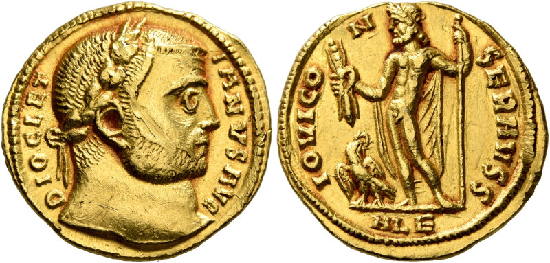 Diocletian, 284-305. Aureus (Gold, 19 mm, 5.31 g, 11 h), Alexandria, 294-295. DI...