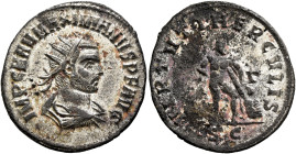 Maximianus, first reign, 286-305. Antoninianus (Silvered bronze, 22 mm, 3.00 g, 12 h), Cyzicus, 286-287. IMP C M AV MAXIMIANVS P F AVG Radiate, draped...