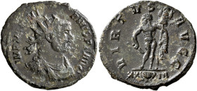 Maximianus, first reign, 286-305. Antoninianus (Bronze, 23 mm, 3.04 g, 6 h), Rome, circa 290. IMP MAXIMI-ANVS P F AVG Radiate, draped and cuirassed bu...