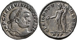 Maximianus, first reign, 286-305. Follis (Silvered bronze, 27 mm, 9.79 g, 12 h), Heraclea, circa 294. IMP C M A MAXIMIANVS P F AVG Laureate head of Ma...
