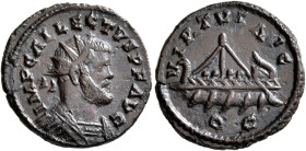 Allectus, Romano-British Emperor, 293-296. Antoninianus (Bronze, 19 mm, 2.52 g, 7 h), Camulodunum, 295-296. IMP C ALLECTVS P F AVG Radiate and cuirass...