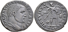 Maximinus II, as Caesar, 305-309. Follis (Bronze, 24 mm, 6.61 g, 7 h), Alexandria, circa later 308. GAL VAL MAXIMINVS NOB CAES Laureate head of Maximi...