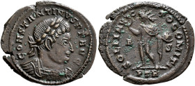 Constantine I, 307/310-337. Follis (Bronze, 22 mm, 2.76 g, 6 h), Treveri, 315-316. IMP CONSTANTINVS P F AVG Laureate and cuirassed bust of Constantine...