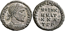 Constantine I, 307/310-337. Follis (Silvered bronze, 19 mm, 2.51 g, 12 h), Thessalonica, 318/9. CONSTAN-TINVS AVG Laureate and cuirassed bust of Const...