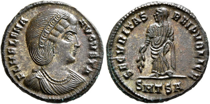 Helena, Augusta, 324-328/30. Follis (Silvered bronze, 18 mm, 3.34 g, 11 h), Thes...