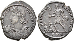 Constantius II, 337-361. Follis (Bronze, 22 mm, 4.08 g, 5 h), Antiochia, 348-350. D N CONSTAN-TIVS P F AVG Pearl-diademed, draped and cuirassed bust o...