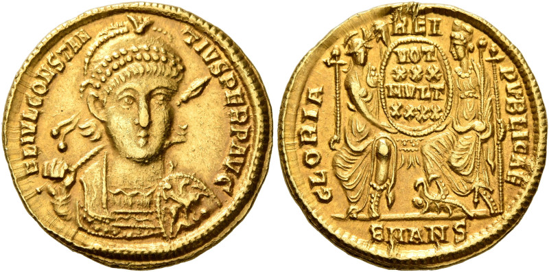 Constantius II, 337-361. Solidus (Gold, 21 mm, 4.47 g, 5 h), Antiochia, November...