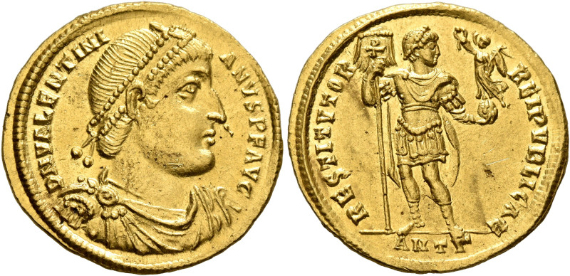 Valentinian I, 364-375. Solidus (Gold, 22 mm, 4.44 g, 5 h), Antiochia, 365. D N ...