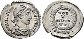 Valentinian I, 364-375. Siliqua (Silver, 18 mm, 2.05 g, 6 h), Antiochia, 367-375. D N VALENTINI-ANVS P F AVG Pearl-diademed, draped and cuirassed bust...