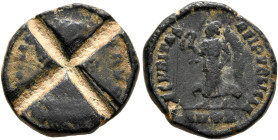 Valens, 364-378. Follis (Bronze, 17 mm, 4.15 g), Nicomedia, 364-367. D N VALENS P F AVG Pearl-diademed, draped and cuirassed bust of Valens to right. ...