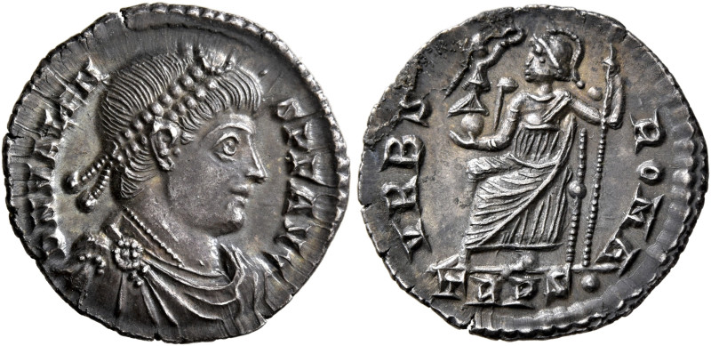 Valens, 364-378. Siliqua (Silver, 20 mm, 2.03 g, 6 h), Treveri, 367-375. D N VAL...