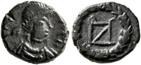Zeno, second reign, 476-491. Nummus (Bronze, 10 mm, 0.94 g), Cyzicus. [D N ZENO P F AVG] Pearl-diademed, draped and cuirassed bust of Zeno to right. R...