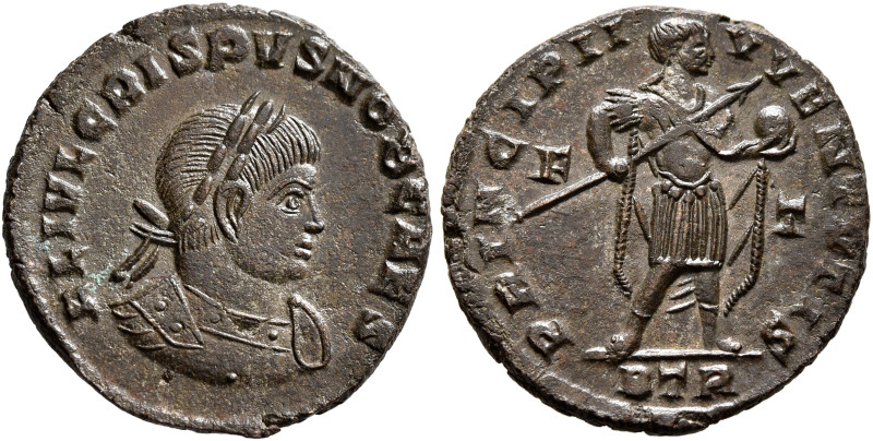 Crispus, Caesar, 316-326. Follis (Bronze, 19 mm, 3.30 g, 6 h), Treveri, 317-318....