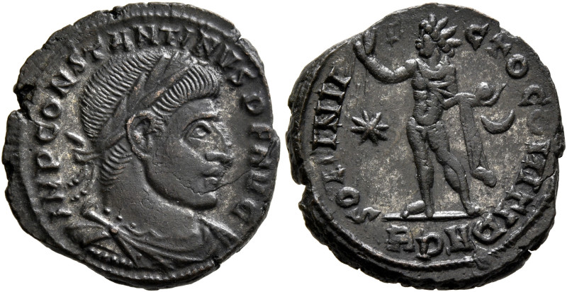 Constantine I, 307/310-337. Follis (Silvered bronze, 19 mm, 3.46 g, 6 h), Rome, ...