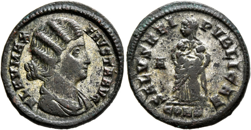 Fausta, Augusta, 324-326. Follis (Silvered bronze, 20 mm, 3.10 g, 12 h), Constan...