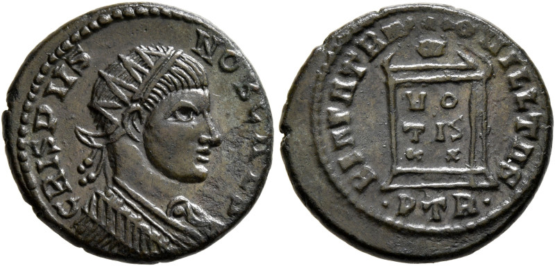 Crispus, Caesar, 316-326. Follis (Bronze, 18 mm, 3.52 g, 6 h), a contemporary im...