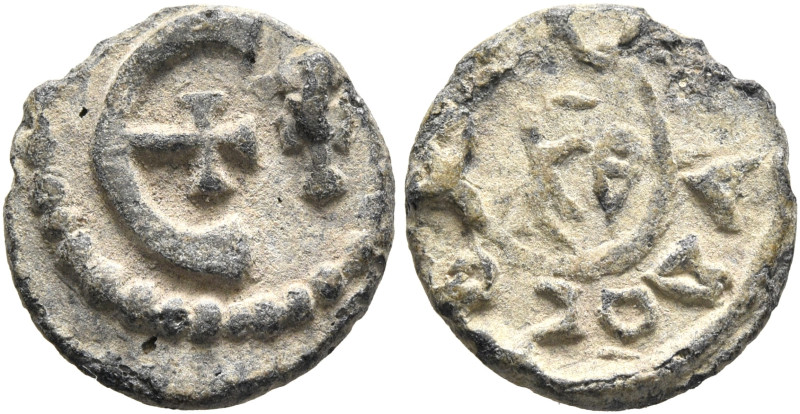 Justinian I (?), 527-565. Pentanummium (Lead, 14 mm, 1.61 g), RY 29 = 556/7 (?)....