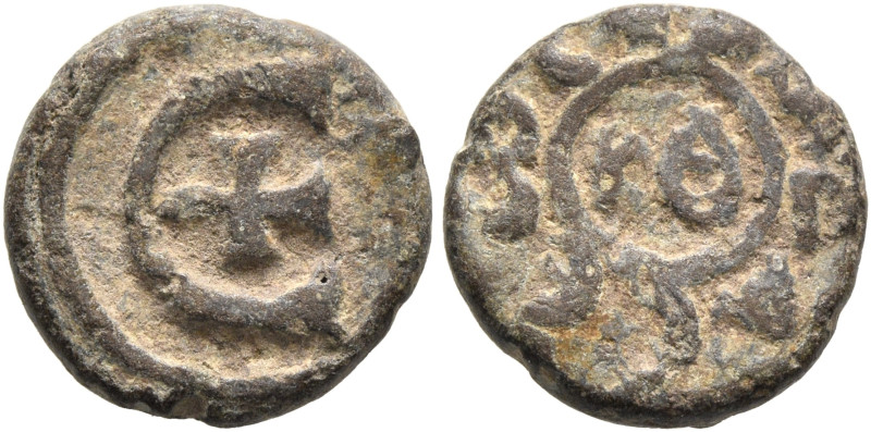 Justinian I (?), 527-565. Pentanummium (Lead, 13 mm, 1.84 g, 5 h), RY 29 = 556/7...