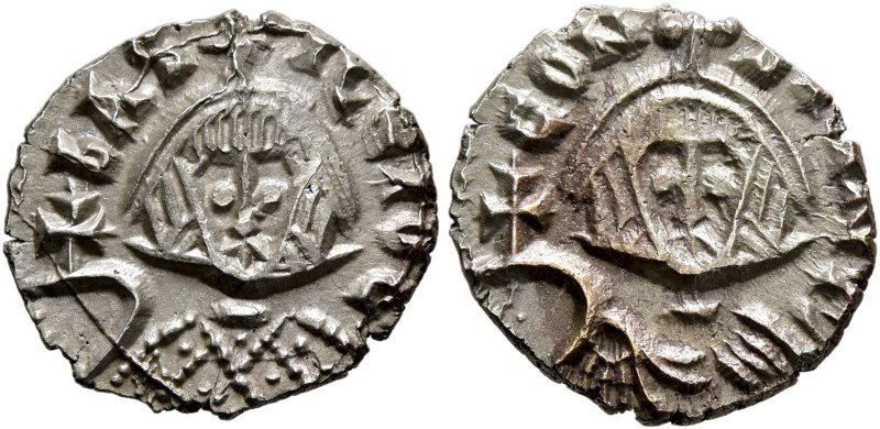 Basil I the Macedonian, with Constantine, 867-886. Tremissis (?) (Electrum, 14 m...