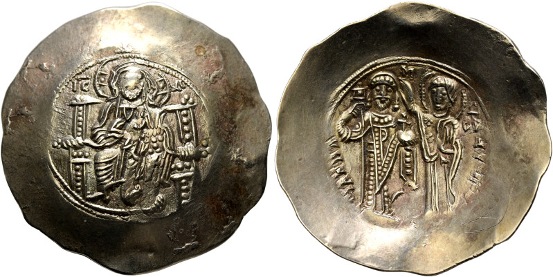 Manuel I Comnenus, 1143-1180. Aspron Trachy (Electrum, 32 mm, 4.38 g, 6 h), Cons...