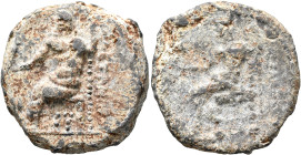 KINGS OF MACEDON. Alexander III ‘the Great’, 336-323 BC. Weight of 1 Tetradrachm (Lead, 27 mm, 17.88 g, 12 h). AΛEΞANΔPOY Zeus seated left on low thro...