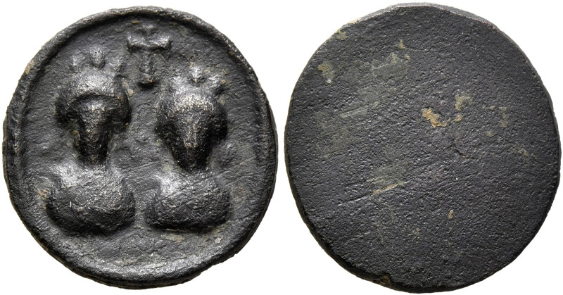 Honorius, with Theodosius II, 395-423. Exagium Tremissis (Bronze, 16 mm, 2.27 g)...