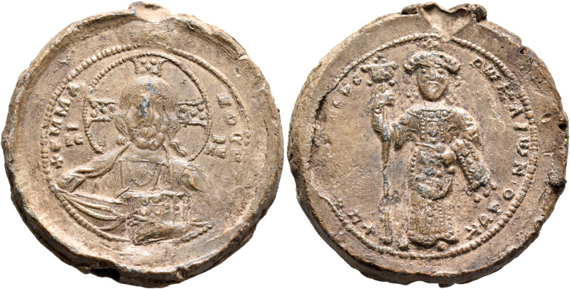 Constantine X Ducas, 1059-1067. Seal (Lead, 34 mm, 28.75 g, 12 h), 1059-1065. +Є...