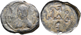 Uncertain, 11th century. Seal (Lead, 21 mm, 7.08 g, 6 h). IⲰ / O - ... Half length bust of Saint John Prodromos, nimbate, raising his right hand raise...