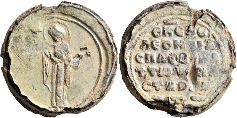 Leon Monasteriotes, protospatharios and hypatos, 11th century. Seal (Lead, 32 mm...