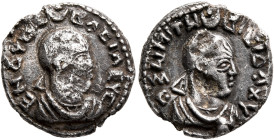 Endybis, circa 300-310. Argyros (Silver, 15 mm, 2.24 g, 12 h). ENΔΥBIC - ΒΑCIΛEYC Draped bust of Endybis to right, wearing tight-fitting head cloth an...