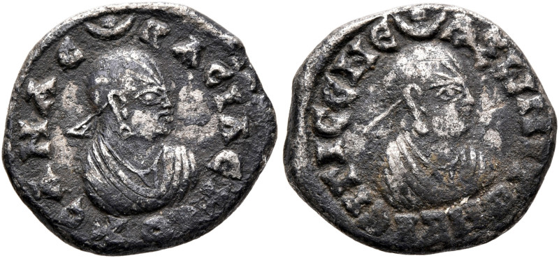 Ousanas I, circa 325-345. Argyros (Silver, 16 mm, 1.87 g, 12 h). ΟΥCΑΝAC - BACIΛ...