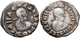 Ousanas I, circa 325-345. Argyros (Silver, 16 mm, 1.14 g, 12 h). ΟΥCΑΝAC - BACIΛЄΥC Draped bust of Ousanas I to right, wearing tight-fitting head clot...
