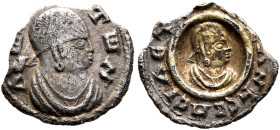 Ousanas I, circa 325-345. Chrysargyros (Gilt Silver, 12 mm, 0.54 g, 12 h). ΑξⲰ[Μ-Ι]ΤⲰN Draped bust of Ousanas I to right, wearing tight-fitting head c...