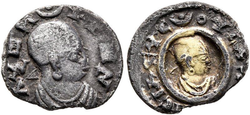 Ousanas I, circa 325-345. Chrysargyros (Gilt Silver, 11 mm, 0.63 g, 12 h). ΑξⲰΜ-...