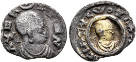 Ousanas I, circa 325-345. Chrysargyros (Gilt Silver, 11 mm, 0.63 g, 12 h). ΑξⲰΜ-ΙΤⲰN Draped bust of Ousanas I to right, wearing tight-fitting head clo...