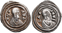 Ousanas I, circa 325-345. 3 Argyroi (Silver, 14 mm, 1.40 g, 12 h). OYC-ΑΝΑ Draped bust of Ousanas I to right, wearing tight-fitting head cloth and cir...