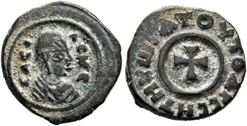 Anonymous, circa 359/60-450. Lepton (Bronze, 14 mm, 1.44 g, 11 h). BACI-ΛЄYC Dra...