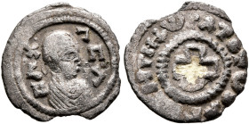 Noe, 5th century. 3 Argyroi (Gilt Silver, 14 mm, 0.58 g, 7 h), anonymous type. BΛ X-ΛC Λ Draped male bust to right, wearing tight-fitting head cloth a...