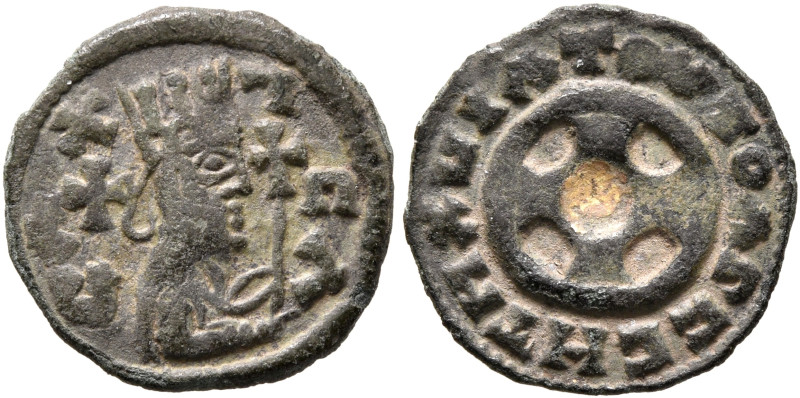 Anonymous, circa 460s-first quarter 6th century. Lepton (Gilt Bronze, 15 mm, 0.9...