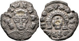 Ella Gabaz/Wazen Agad, circa late 550s-560s. Unit (Gilt Billon, 15 mm, 0.76 g, 12 h). ነገሠአከሰመ ('ngsʼksm' = 'King of Axum' in Ge'ez) Draped bust of Ell...