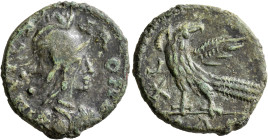 OSTROGOTHS. Municipal coinage of Rome, 493-553. 40 Nummi (Bronze, 25 mm, 8.82 g, 1 h), Rome. IMVICTA ROMA Helmeted and cuirassed bust of Roma to right...