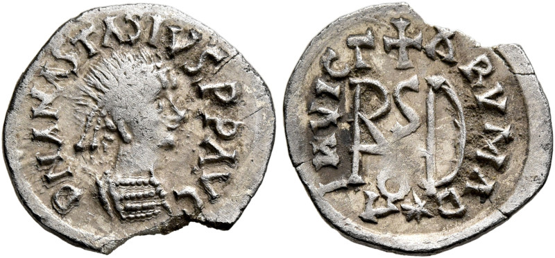 GEPIDS. Uncertain king, 454-552. 1/4 Siliqua (Silver, 14 mm, 0.85 g, 5 h), imita...