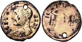 UNCERTAIN GERMANIC TRIBES, Aurum Barbarorum. Late 3rd-early 4th centuries. 'Aureus' (Subaeratus, 19 mm, 2.93 g, 6 h), 'Plated Group'. Imitating Probus...