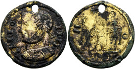 UNCERTAIN GERMANIC TRIBES, Aurum Barbarorum. Late 3rd-early 4th centuries. 'Aureus' (Subaeratus, 19 mm, 2.93 g, 6 h), 'Plated Group'. Imitating Probus...