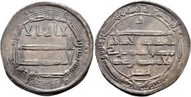 ISLAMIC, 'Abbasid Caliphate. temp. Al-Rashid, AH 170-193 / AD 786-809. Dirham (Silver, 25 mm, 3.00 g, 11 h), al-Muhammadiya, AH 180 = 796/7. ‘lā ilāha...