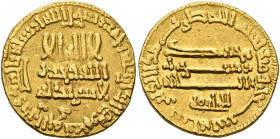 ISLAMIC, 'Abbasid Caliphate. temp. Al-Rashid, AH 170-193 / AD 786-809. Dinar (Gold, 17 mm, 4.25 g, 3 h), [Misr], AH 190 = 805/6. ‘lā ilāha illā / Allā...