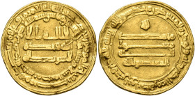 ISLAMIC, 'Abbasid Caliphate. Al-Mu'tasim, AH 218-227 / AD 833-842. Dinar (Gold, 21 mm, 4.22 g, 12 h), Madinat al-Salam, AH 225 = 839/40. ‘lā ilāha ill...