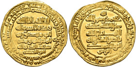 ISLAMIC, 'Abbasid Caliphate. Al-Muttaqi, AH 329-333 / AD 940-944. Dinar (Gold, 24 mm, 4.80 g, 12 h), Madinat al-Salam, AH 331 = 942/3. Citing Abu Mans...