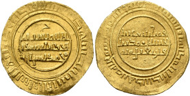ISLAMIC, al-Maghreb (North Africa). Zirids. al-Mu'izz ibn Badis, AH 406-454 / AD 1016-1062. Dinar (Gold, 24 mm, 4.19 g, 1 h), Nul Lamta, date illegibl...
